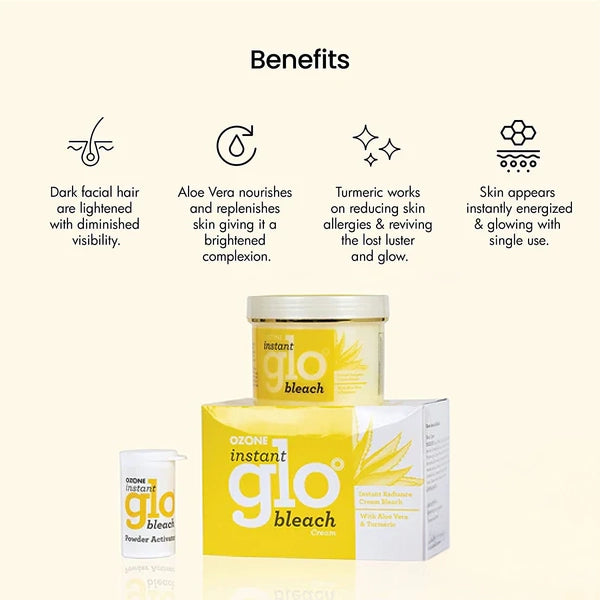 Instant Glo Bleach Cream  43 GM (Pack of 3)