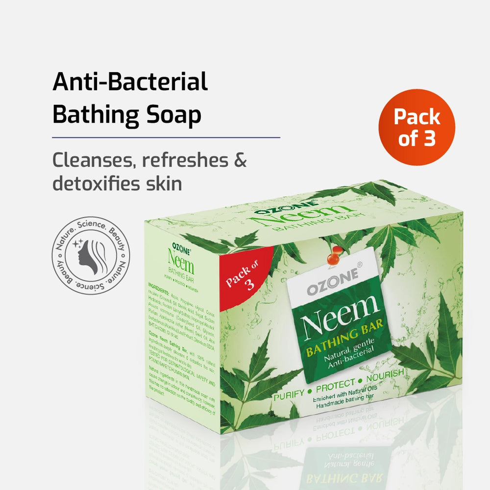 Neem Bathing Bar (Pack of 3) – Ozone Ayurvedics