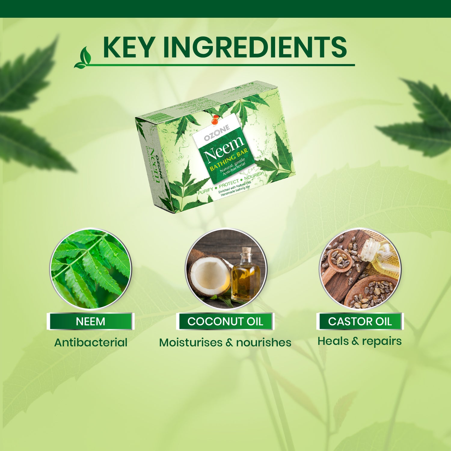 Neem Bathing Bar  (Pack of 3)